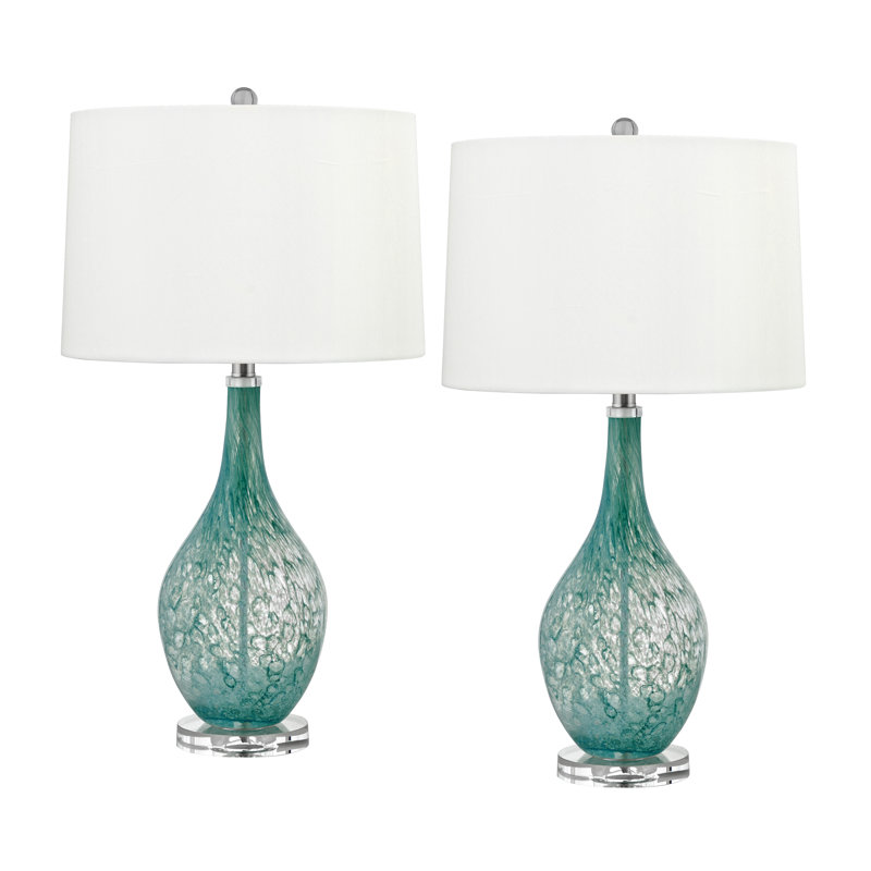 Medallion Lighting Pomezia 28" Aqua Table Lamp Set Wayfair